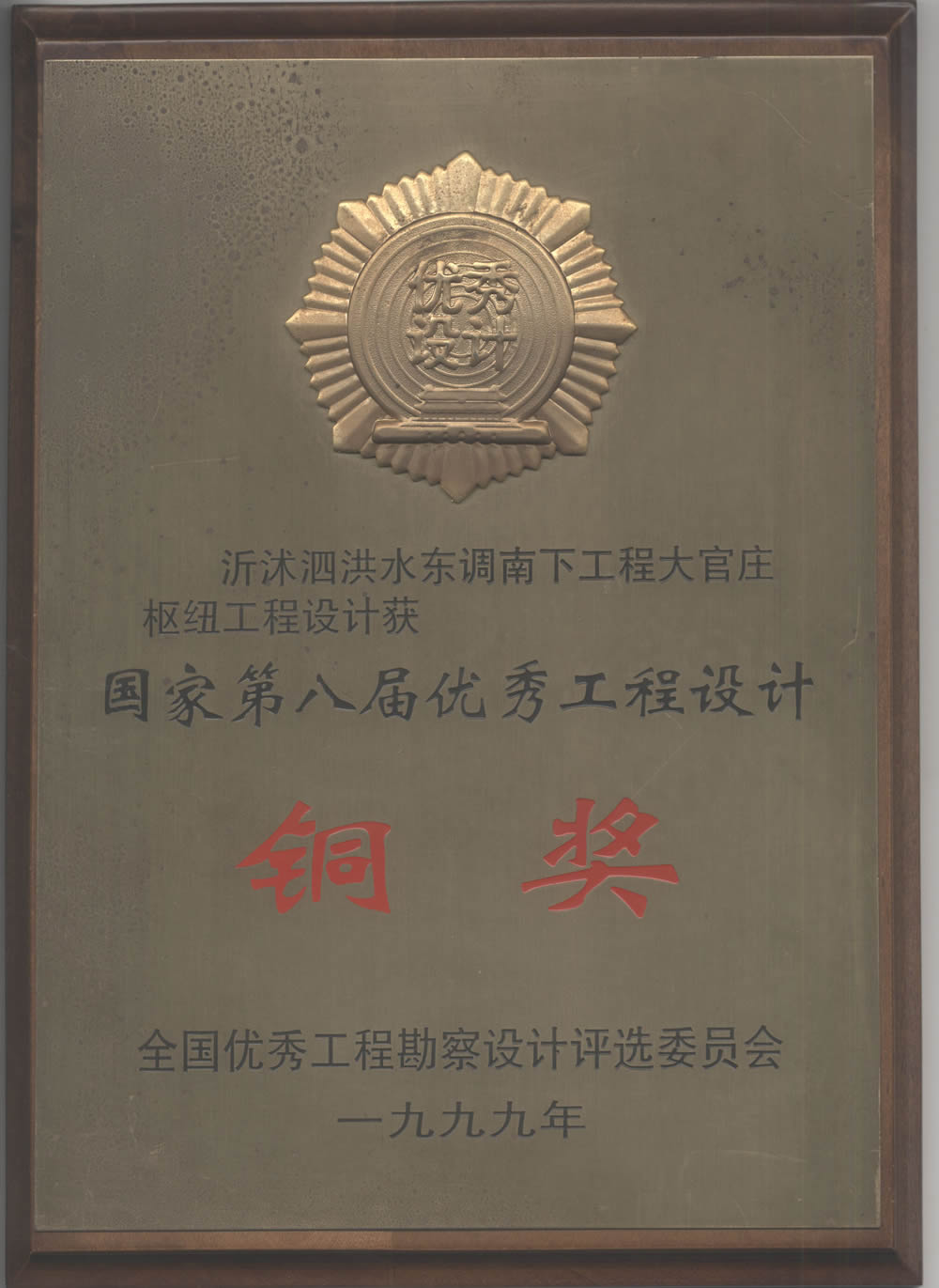 沂沭泗洪水東調南下工程大官莊樞紐工程設計-1999全國優秀工程設計銅獎